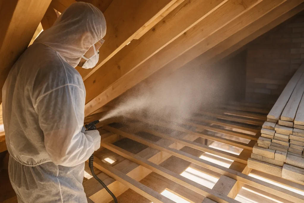 attic-spray-application-wood-framing-professional