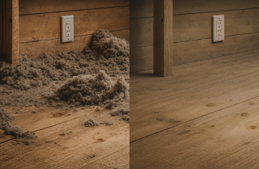 insulation removal before after attic cleanup