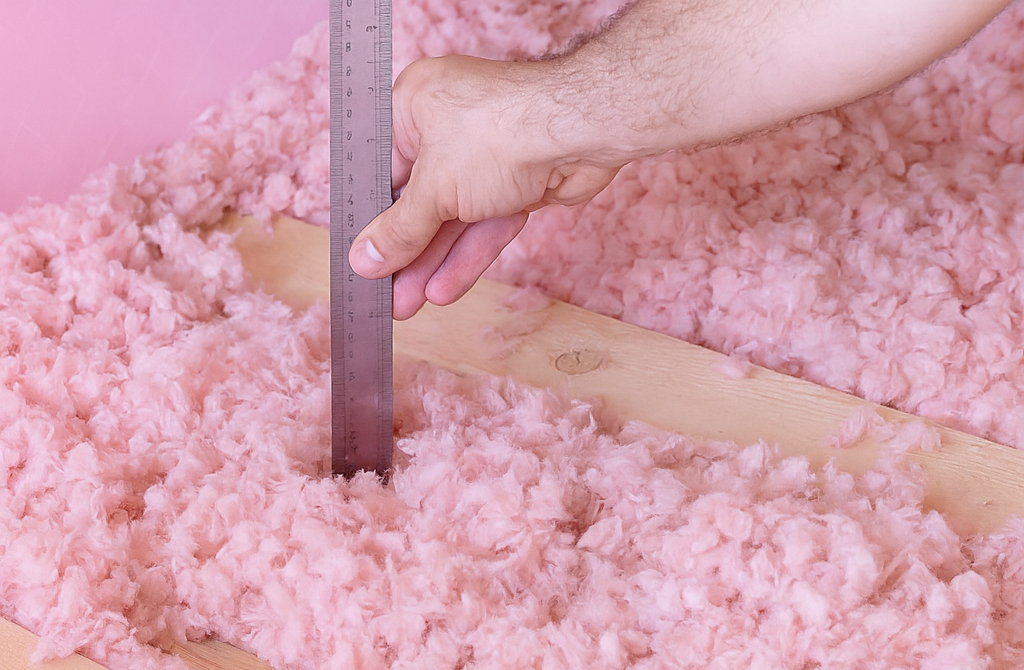 measuring fiberglass attic insulation north