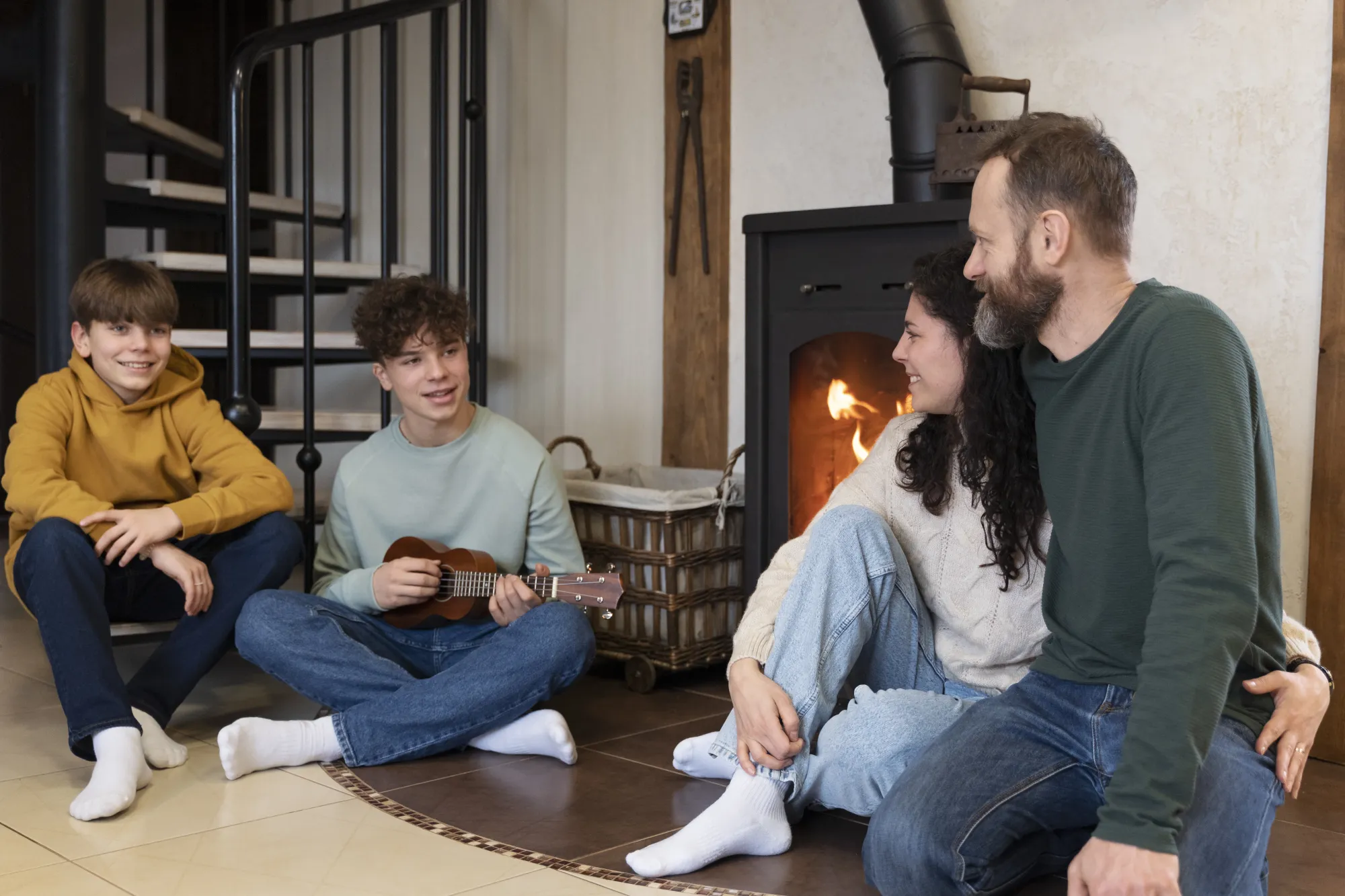 Family enjoying warmth and comfort inside a Rockwall home after professional insulation